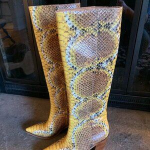 Sam Edelman Lindsey Snake Boots Yellow